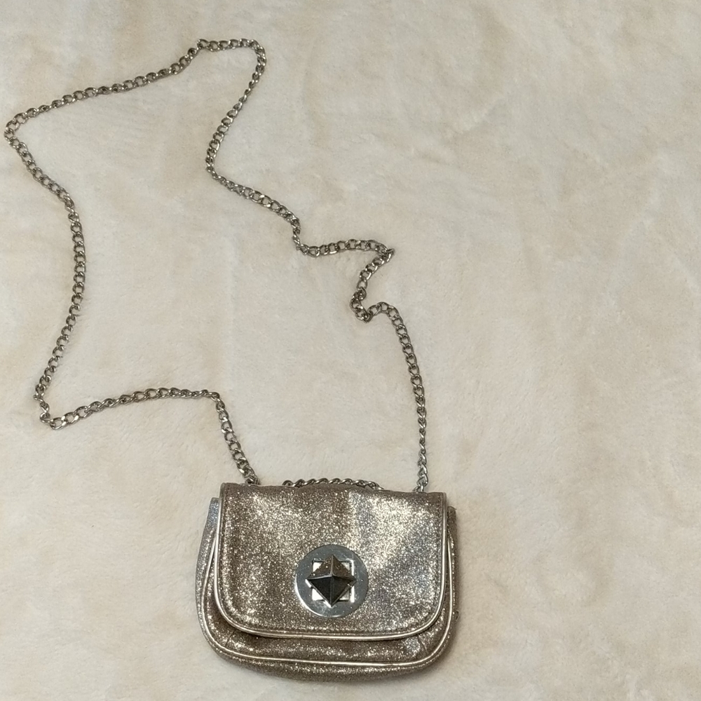 Champagne glitter mini cross bag